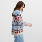 Свитер вязаный новогодний KAFTAN Scandinavia, голубой, размер 52 - Фото 11
