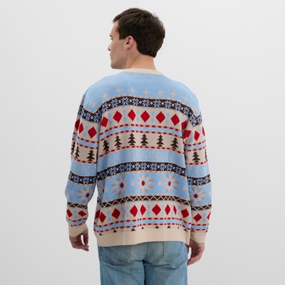 Джемпер вязаный новогодний KAFTAN Scandinavia размер 52, цвет голубой