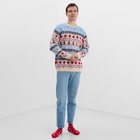 Свитер вязаный новогодний KAFTAN Scandinavia, голубой, размер 56 - Фото 4