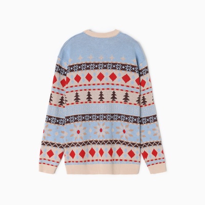 Джемпер детский новогодний вязаный KAFTAN: Scandinavia, голубой, размер 30 (98-104 см)