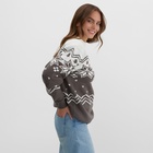 Свитер вязаный новогодний KAFTAN Scandinavia, размер 42, серый - Фото 10