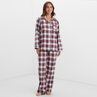 Пижама женская из фланели клетка: рубашка, брюки, KAFTAN, размер 40-42 - Фото 6
