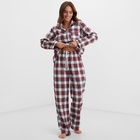 Пижама женская из фланели клетка: рубашка, брюки, KAFTAN, размер 40-42 - Фото 8
