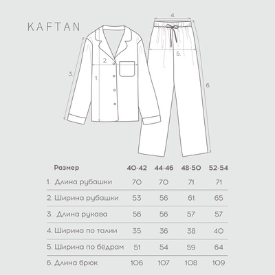 Пижама женская из фланели клетка (рубашка и брюки) KAFTAN, размер 48-50