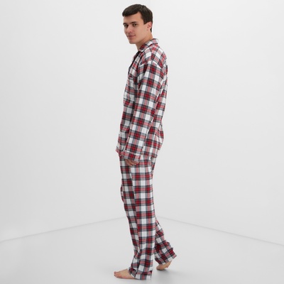 Пижама мужская из фланели (рубашка, брюки) KAFTAN, размер 54