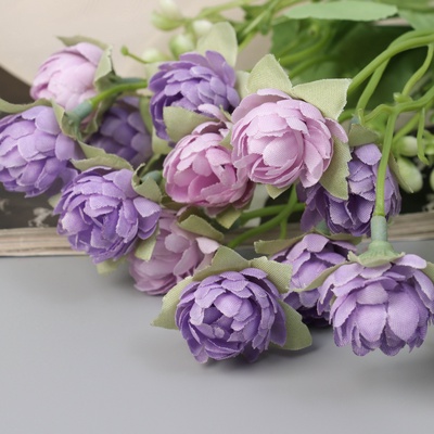 Букет искусственный «Пион пуаро», h=29 см, МИКС