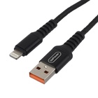 Кабель GoPower GP02L, Lightning - USB, 2.4 А, 1 м, передача данных, нейлон, черный 10815943 - фото 13605325