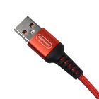 Кабель GoPower GP02T, Type-C - USB, 2.4 А, 1 м, передача данных, нейлон, красный 10815944 - фото 13605330