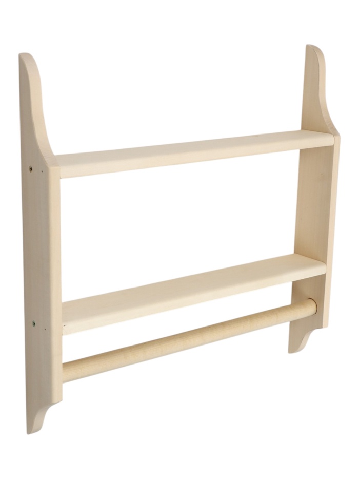 Полка - вешалка для бани и сауны «Ладья», для полотенец, 1 перекладина - Фото 1