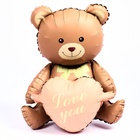 Воздушный шар фольгированный 37" «Медвежонок с сердцем», матовый, под воздух - Фото 1