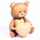 Воздушный шар фольгированный 42" «Медвежонок с сердцем», матовый, под воздух - Фото 2