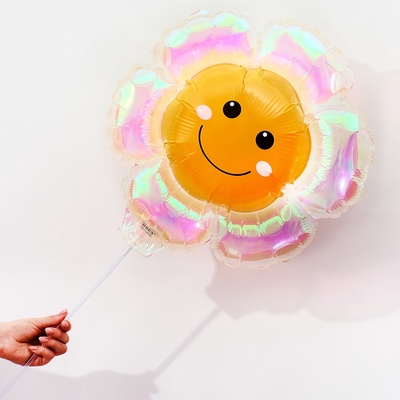 Воздушный шар фольгированный 21" «Ромашка», перламутровый, для палочки