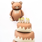 Воздушный шар фольгированный 35" «Мишка с бантом», фигура, матовый - Фото 2