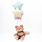 Воздушный шар фольгированный 30" «Счастливый мишка», фигура, матовый, бежевый - Фото 9