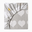 Простыня на резинке 2-спальная «Этель» Heart, 160×200+25, бязь - Фото 1