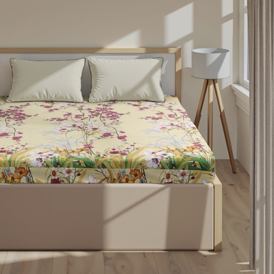 Простыня на резинке 2-спальная «Этель. Мелиса», 180×200+25, бязь