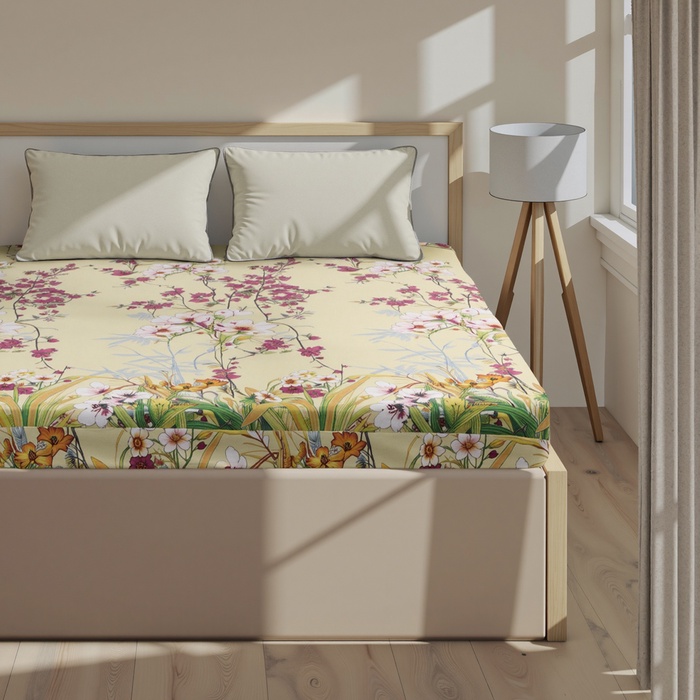 Простыня на резинке 2-спальная «Этель. Мелиса», 180×200+25, бязь - Фото 1