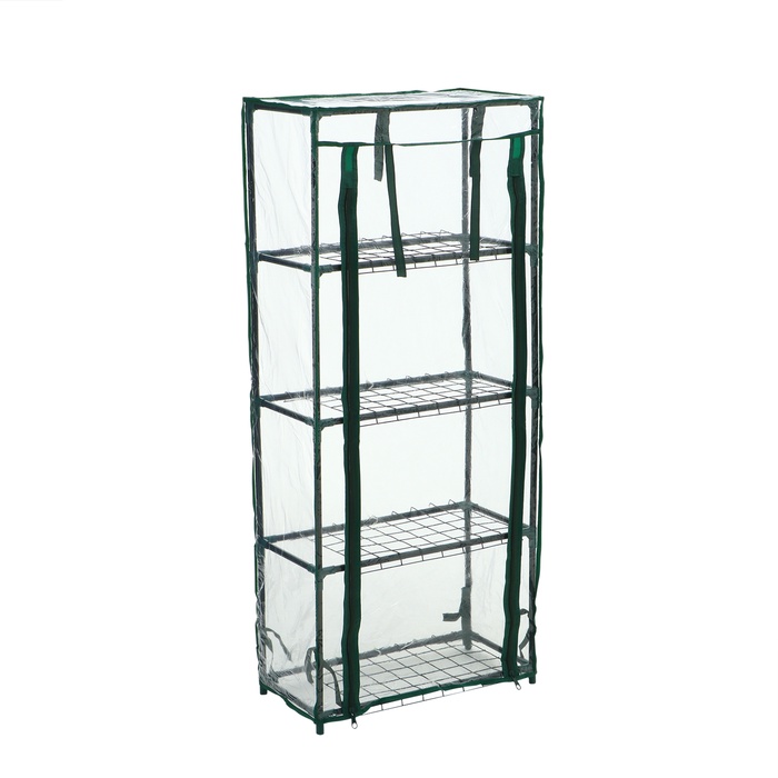 Парник-стеллаж для рассады, металлический, 4 полки, 105×24×46 см, d=12 мм, с чехлом 80 мкм, Greengo