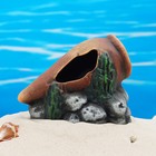 Декор для аквариума "Амфора на камнях", керамический, 14 x 9 x 9 см - Фото 7