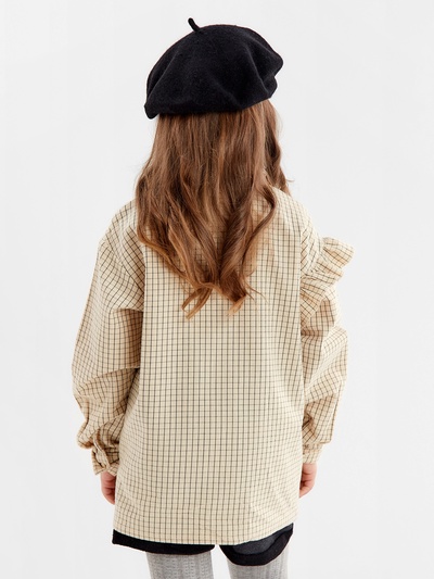 Рубашка для девочки в клетку KAFTAN, бежевая, размер 30 (98-104 см)
