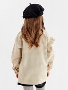 Рубашка для девочки в клетку KAFTAN, бежевая, размер 30 (98-104 см) - Фото 4