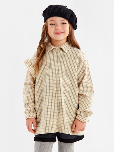 Рубашка детская с воланом KAFTAN, размер 32 (110-116 см)