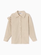 Рубашка для девочки в клетку KAFTAN, бежевая, размер 32 (110-116 см) - Фото 6