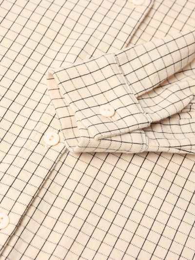 Рубашка для девочки в клетку KAFTAN, бежевая, размер 34 (122-128 см)