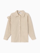 Рубашка для девочки в клетку KAFTAN, бежевая, размер 36 (134-140 см) - Фото 5