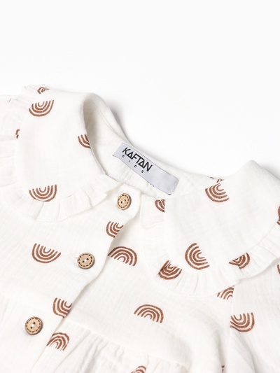 Пижама для девочки (рубашка, брюки) KAFTAN «Радуга», белая, размер 30 (98-104 см)