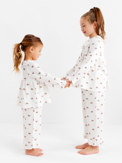 Пижама детская (рубашка и брюки) KAFTAN «Радуга», размер 36 (134-140 см)