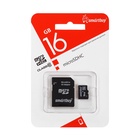 Карта памяти Smartbuy microSD, 16 Гб, SDHC, класс 10, с адаптером SD - фото 322199250