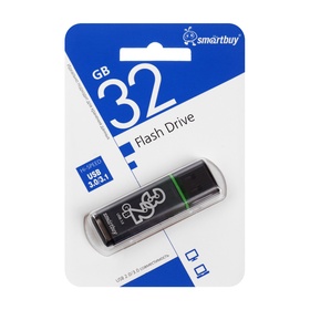 Флешка SmartBuy 032GB Glossy, 32 Гб, USB3.0, чт до 75 Мб/с, зап до 25 Мб/с, серая 10797678