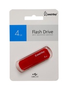 Флешка SmartBuy 032GB CLUE, 4 Гб, USB 2.0, чт до 15 Мб/с, зап до 8 Мб/с, красная - Фото 3