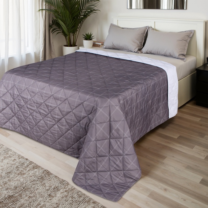 Покрывало LoveLife евро макси Cage: graphite (вид 3) 240*210±5см, микрофайбер, 100%п/э - Фото 1