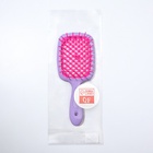 Расчёска массажная №21 прям-к 8,5*20,5(±1)см роз/сирен кор PVC QF - фото 27079046