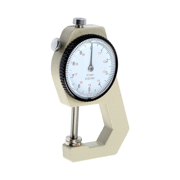 Толщиномер ТУНДРА, металлический, диапазон 0-20 мм, шаг измерения 0.001 мм - Фото 1