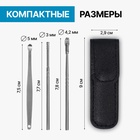 Набор для чистки ушей, 3 предмета, 9×2.8×1.3 см, в футляре, цвет серебристый - Фото 2