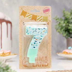 Свеча для торта «Мозаика», цифра 7, голубой