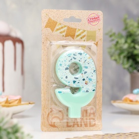 Свеча для торта «Мозаика», цифра 9, голубой