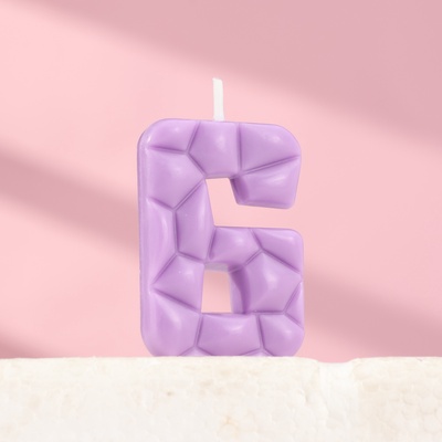 Свеча для торта «Цифра 6», сиреневая