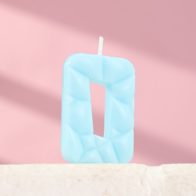 Свеча для торта «Цифра 0», голубая