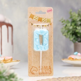 Свеча для торта «Цифра 0», голубая (комплект 2 шт)