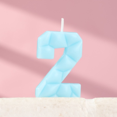 Свеча для торта «Цифра 2», голубая