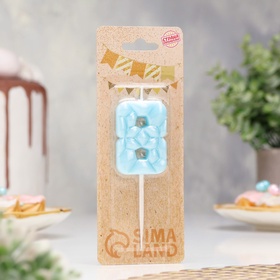 Свеча для торта «Цифра 8», голубая (комплект 2 шт)