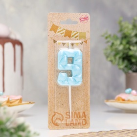 Свеча для торта «Цифра 9», голубая (комплект 2 шт)