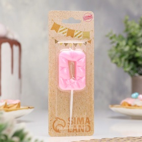 Свеча для торта «Цифра 0», светло-розовая (комплект 3 шт)