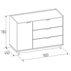 Комод с 3-мя ящиками и дверью «Флекс 5», 1100×450×780 мм, цвет дуб шавиниган - фото 14633490