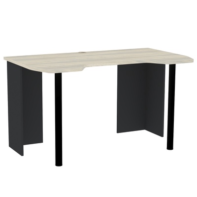 Стол компьютерный Aurelio 84, 1350×800×747 мм, цвет антрацит/блеквуд сатиновый