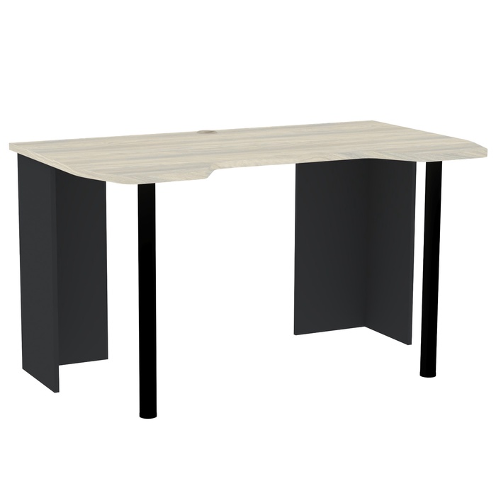 Стол компьютерный Aurelio 84, 1350×800×747 мм, цвет антрацит/блеквуд сатиновый - Фото 1